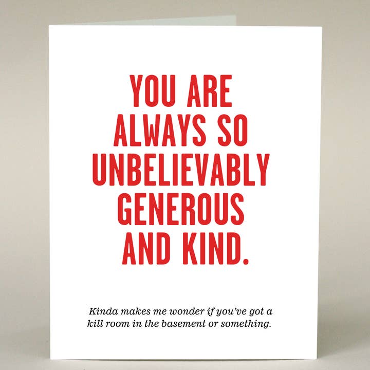 Sweet & Snarky Greeting Card Company - Vendita all'ingrosso Biglietti di auguri generici - Carta Kill Room