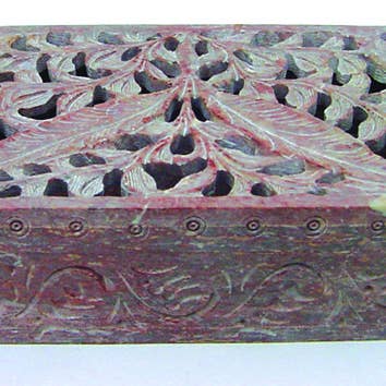 Soapstone Foliate Box for wholesale by Benjamin International