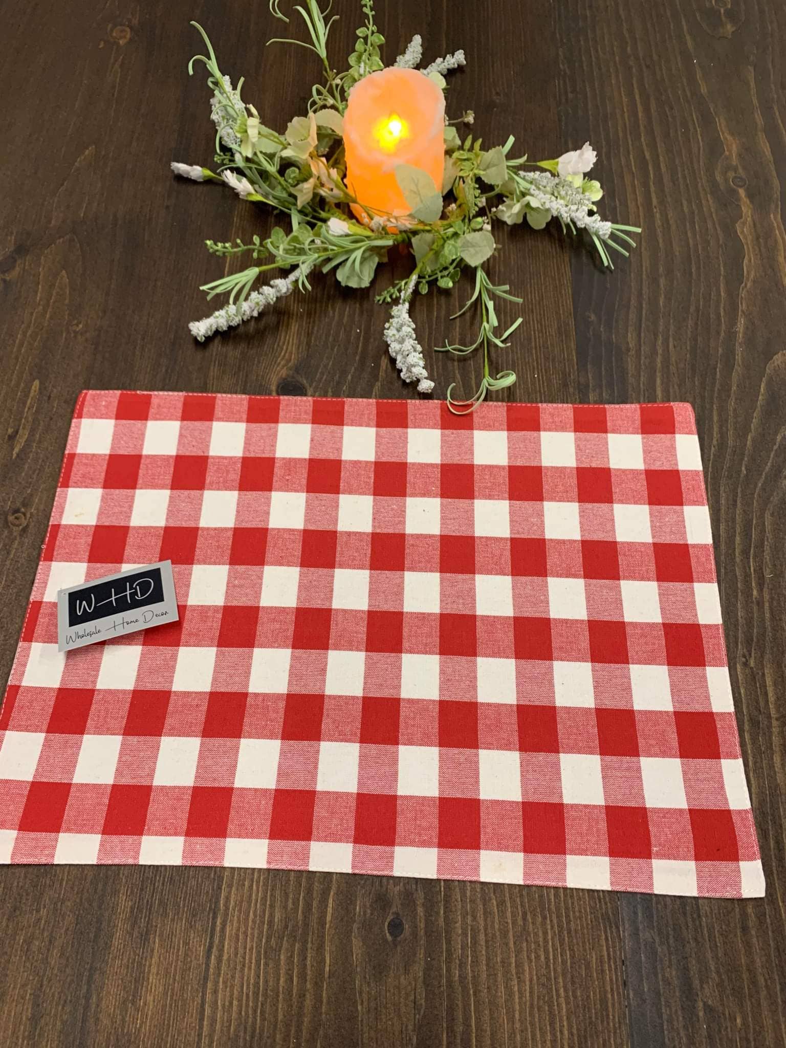 Wholesale Home Decor - Wholesale Placemat - Red check 13x19in Placemat0