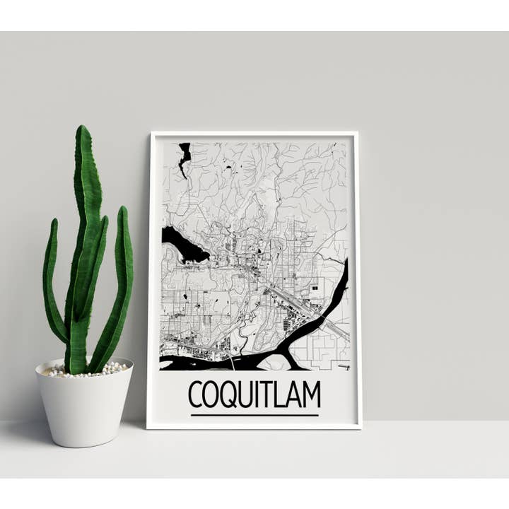 8 x 10 Coquitlam Map Print - Art Deco Style for wholesale by ILIKEMAPS