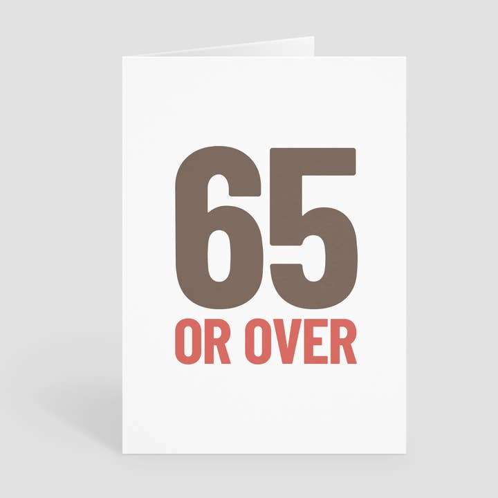 Fünfundsechzig, Geburtstagsgrußkarte für den Großhandel von Y Studio