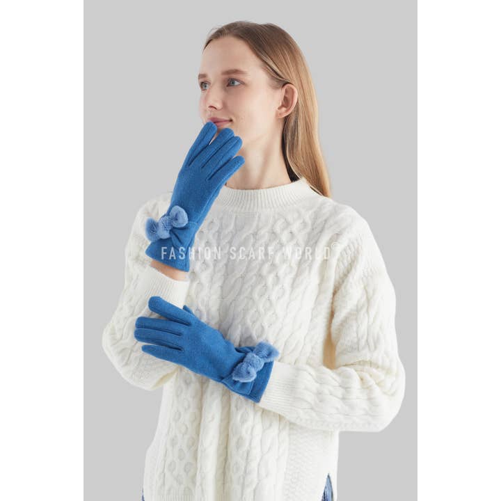 Fashion Scarf World - Wholesale Gloves – Women's - Twist Bow Plain Touchscreen Gloves14