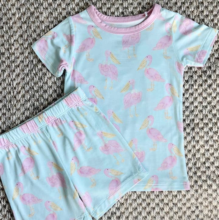 Pink Pelican Two Piece Pajama Short Set for wholesale by Sweet Bay Clothing