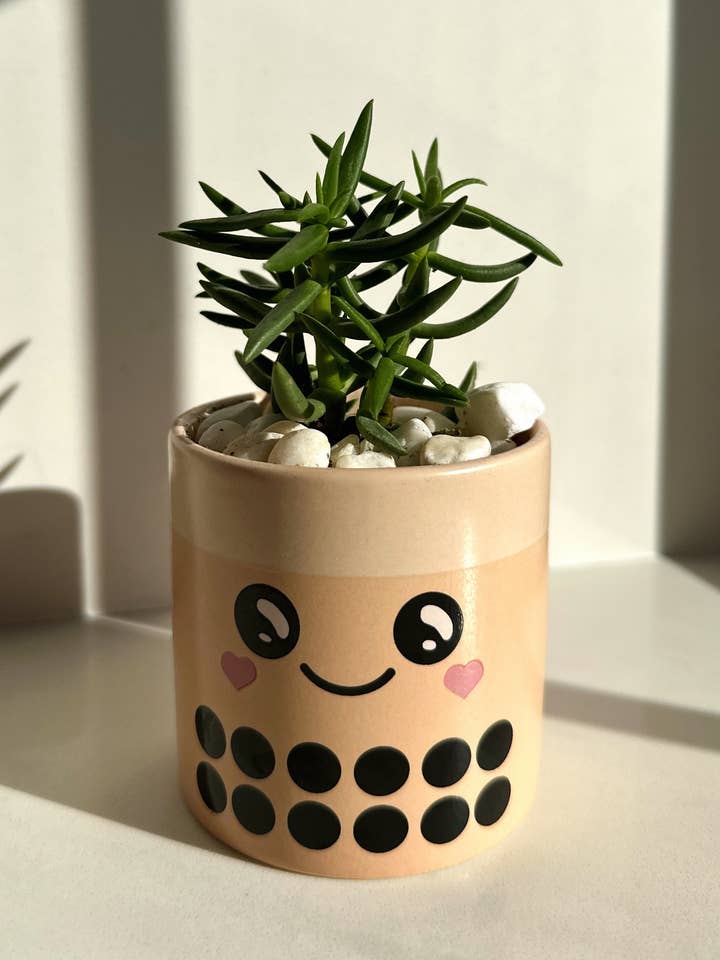 Boba Ceramic Plant Pot With Drainage Hole for wholesale by Wildflower Co.