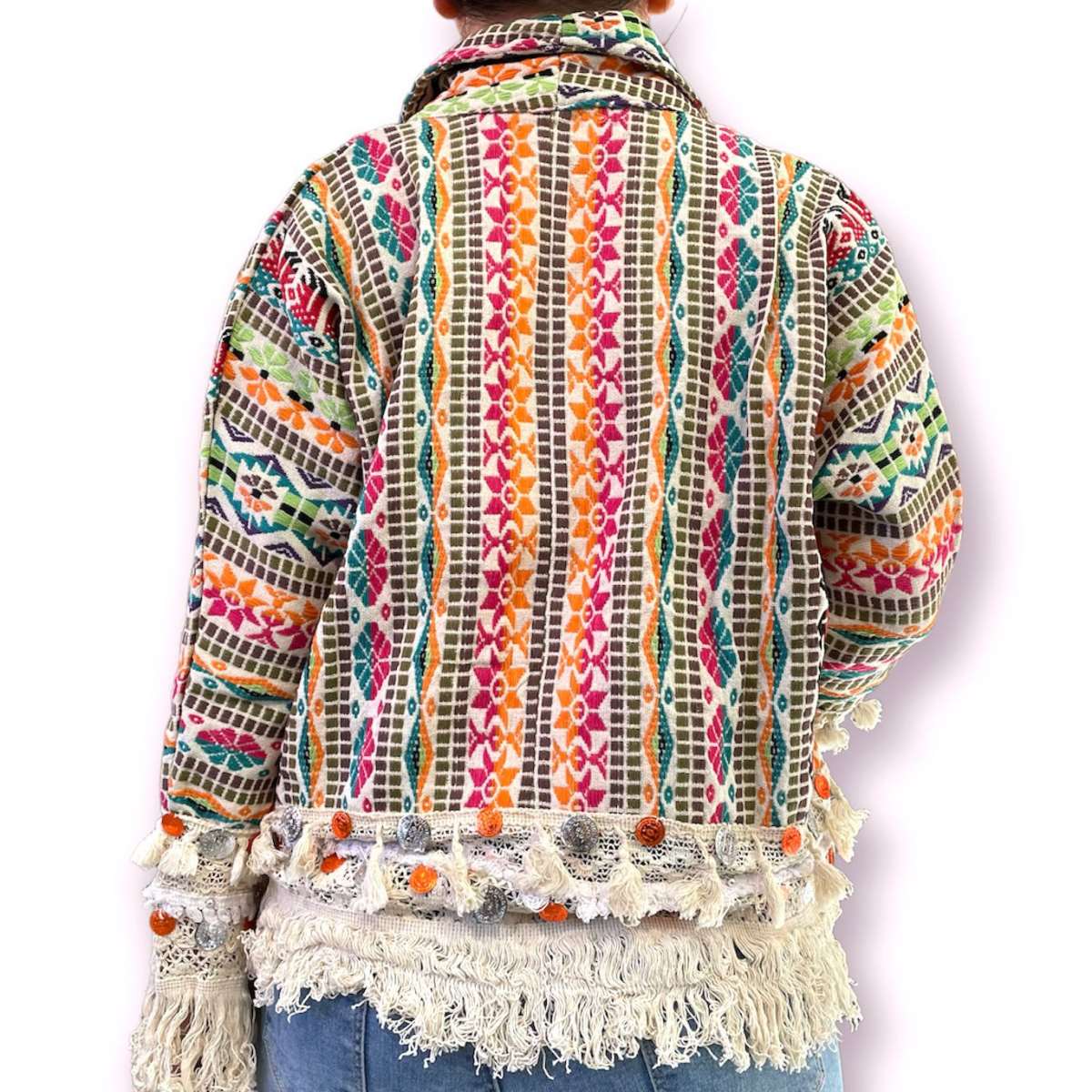 Flerfarvet sortiment Boho Chic bomuldsjakke til kvinder - afslappet stil for engroshandel på Faire12