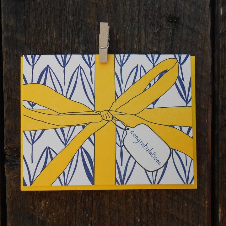 Gefeliciteerd Letterpress Card voor wholesale door May Day Studio