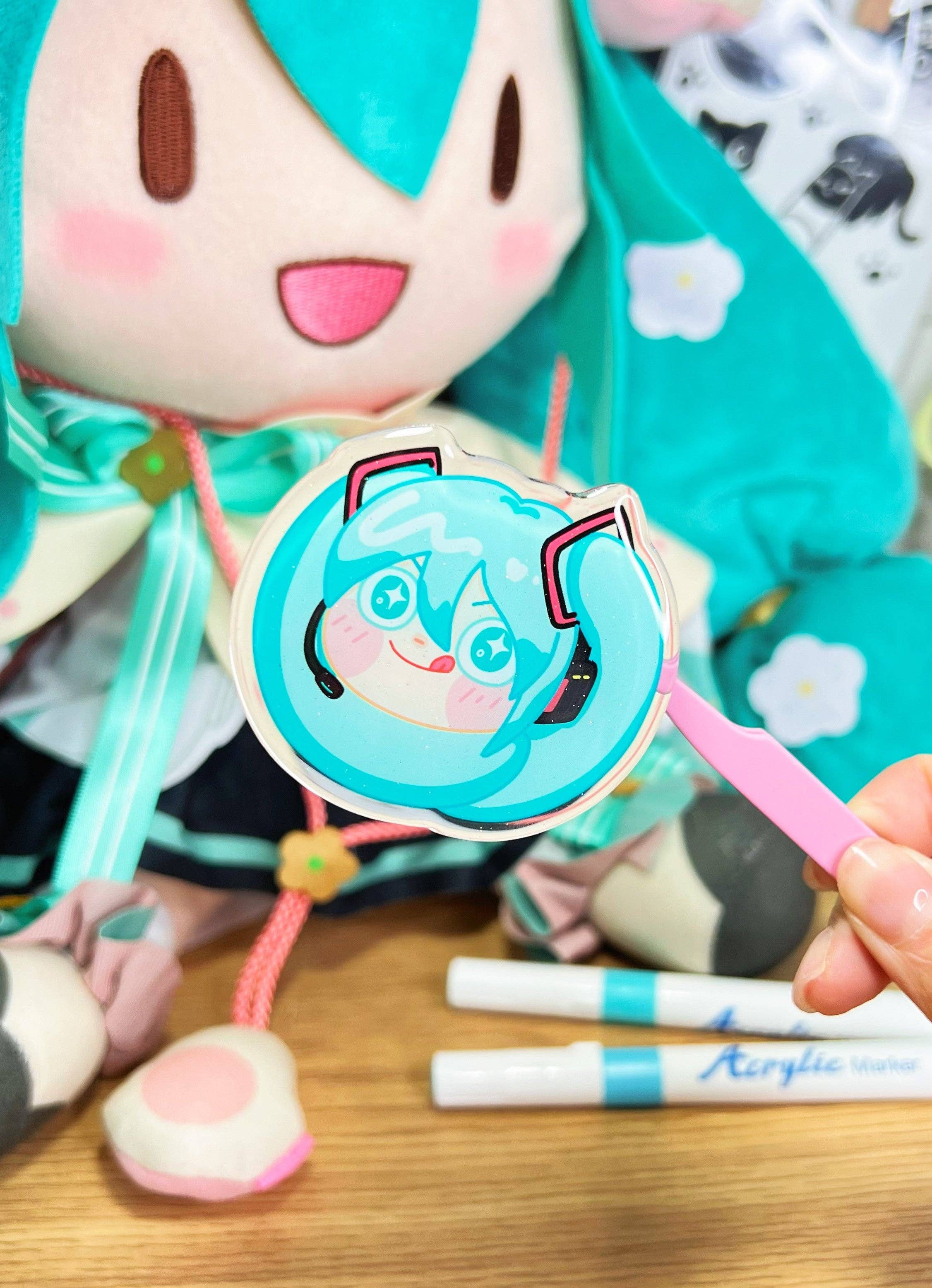 MikouArt - Wholesale Phone Grip - Hatsune Miku Dango Epoxy Acrylic Phone Grips/Holder | Mikou Fan Art1
