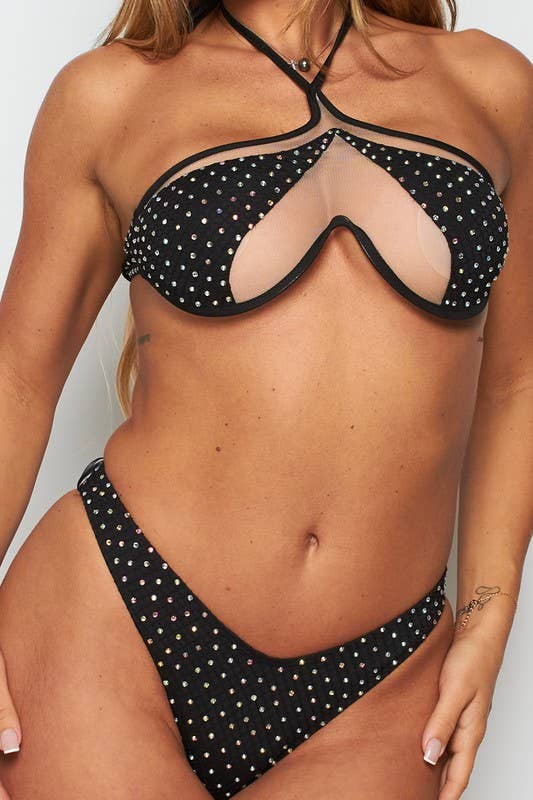 BANJUL - Wholesale Two Piece Swimsuit - Women's - BCCTRS71163  2Pcs Rhinestone Bikini Set - Sale4