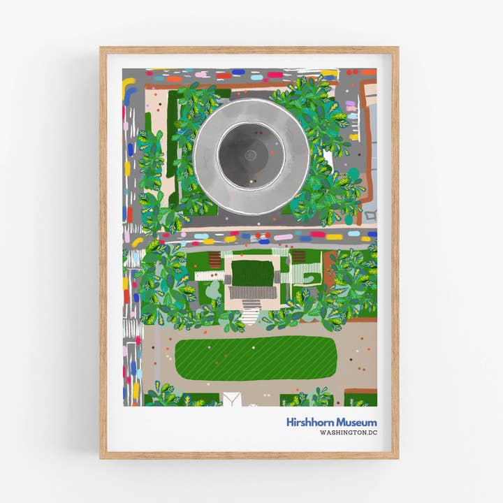 Stampa d'Arte del Museo Hirshhorn | Poster Moderno di Washington DC per la vendita all'ingrosso da parte di Violet Red Studio