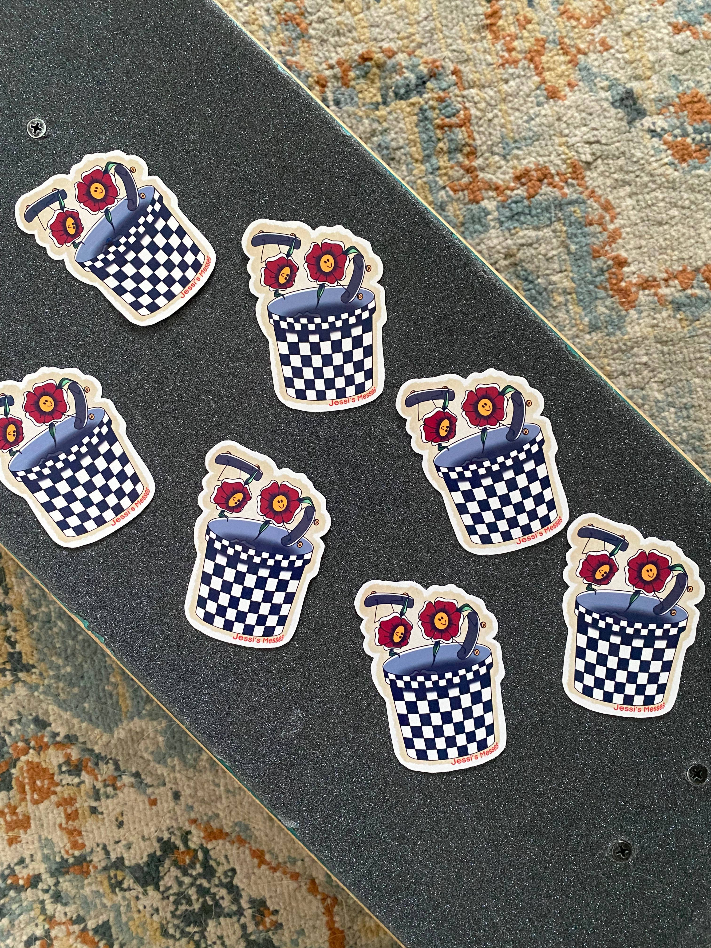 Jessi's Messes - Wholesale Sticker - Skateboarding Flowers Sticker5