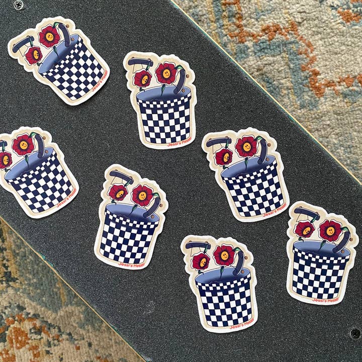 Jessi's Messes - Wholesale Sticker - Skateboarding Flowers Sticker5