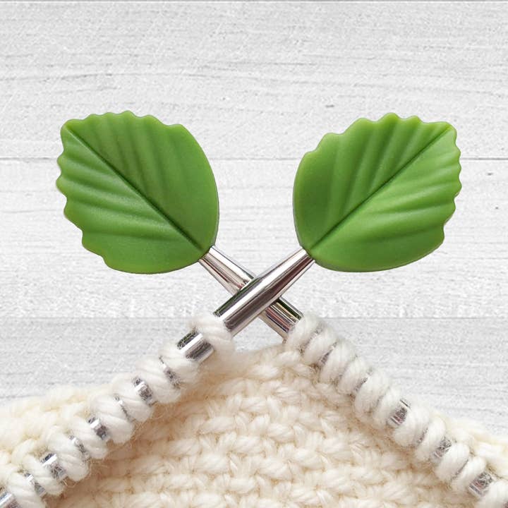Green Leaves Stitch Stoppers for wholesale by Pretty Warm Designs