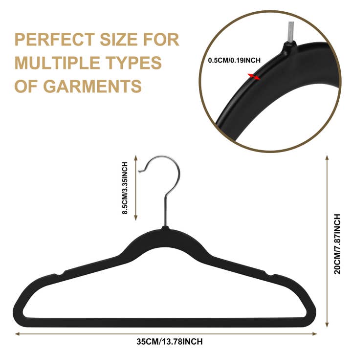 Quality Hangers - Wholesale Clothes Hangers - PL031 - Kids Plastic Hanger Swivel Hook, Chrome Hook, Black2
