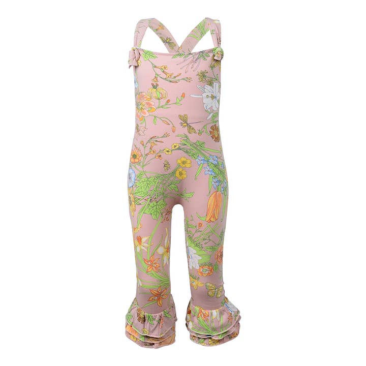 Pink Wild Flower Overalls for wholesale by Arthur Ave