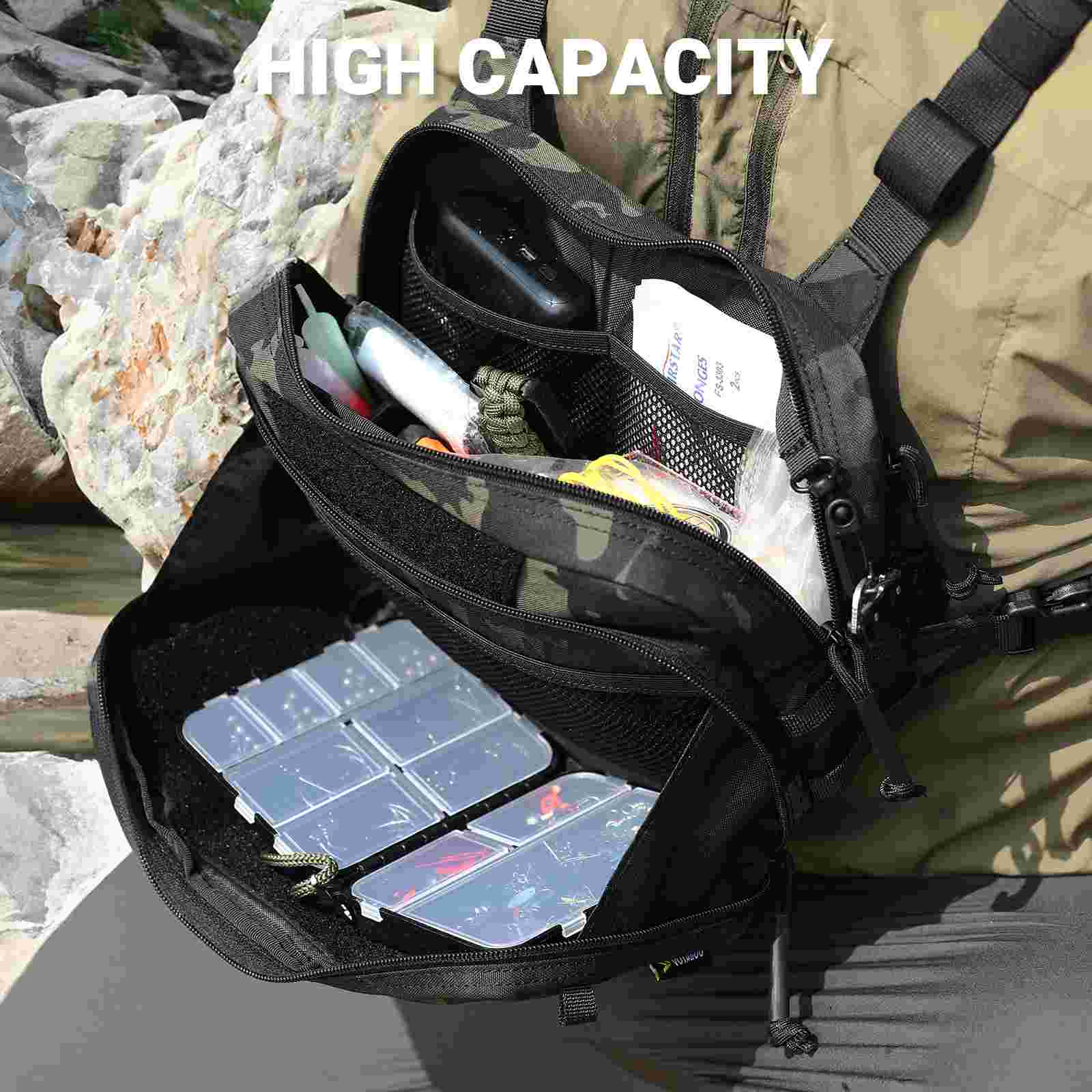 Antarctica Outdoors - Wholesale Sporting Accessories - Votagoo Fishing Chest Pack, Fly Fishing Bag for Men and Women, Tackle and Fly Boxes Storage Pack, Hunting Binocular Pack7