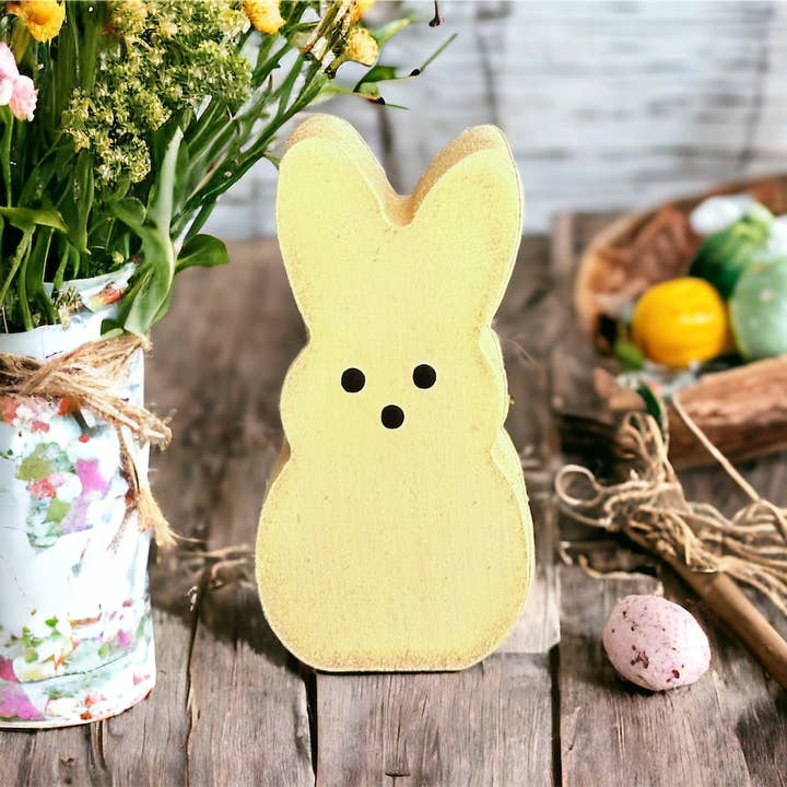 Inkwood Crafters - Wholesale Decorative Tabletop Object - Primitive Rustic Wood Spring/Easter Peeps - SMALL 3.5"7
