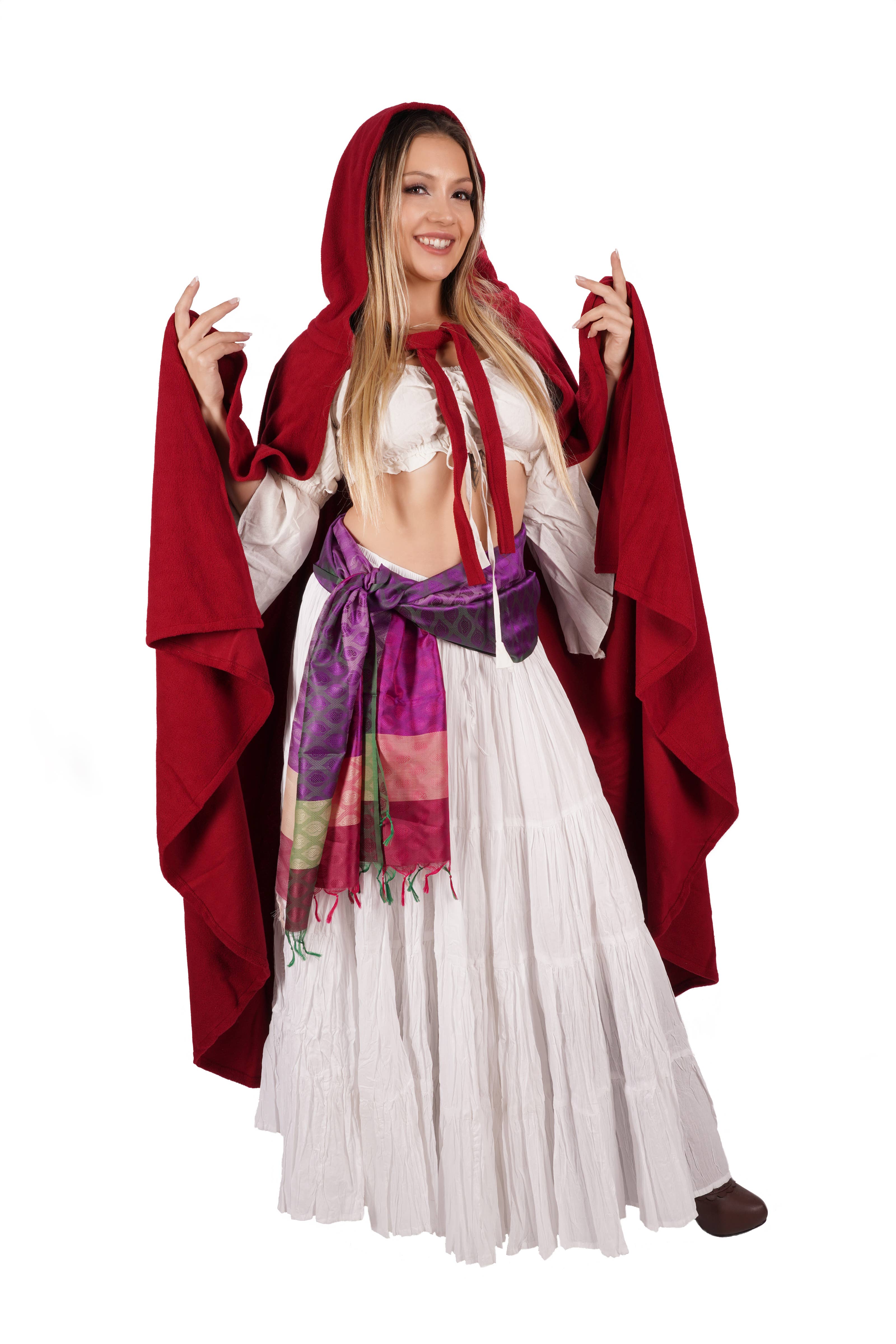 Western Fashion - Wholesale Cape - Women's - 8493 - Cape / Cloak with hood, fleece fabric7
