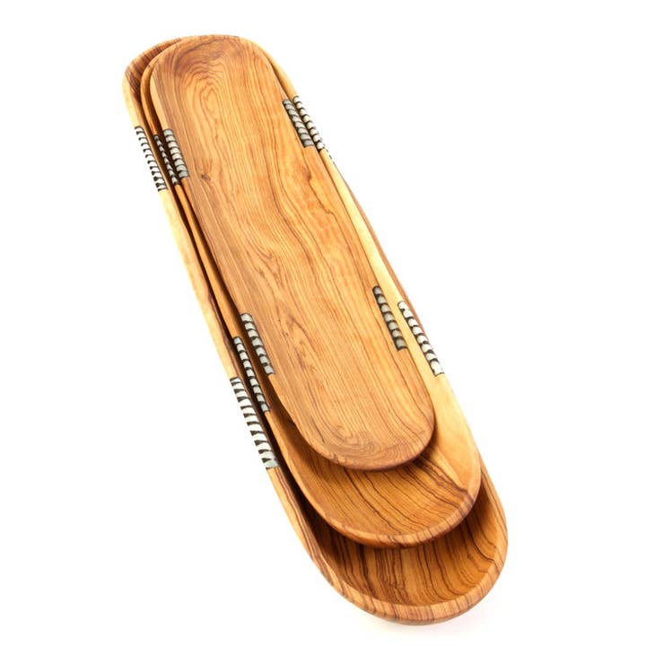 Harkiss Designs - Wholesale Decorative Plate/Dish/Bowl - Bread Oval Display Plain Wood Bowl