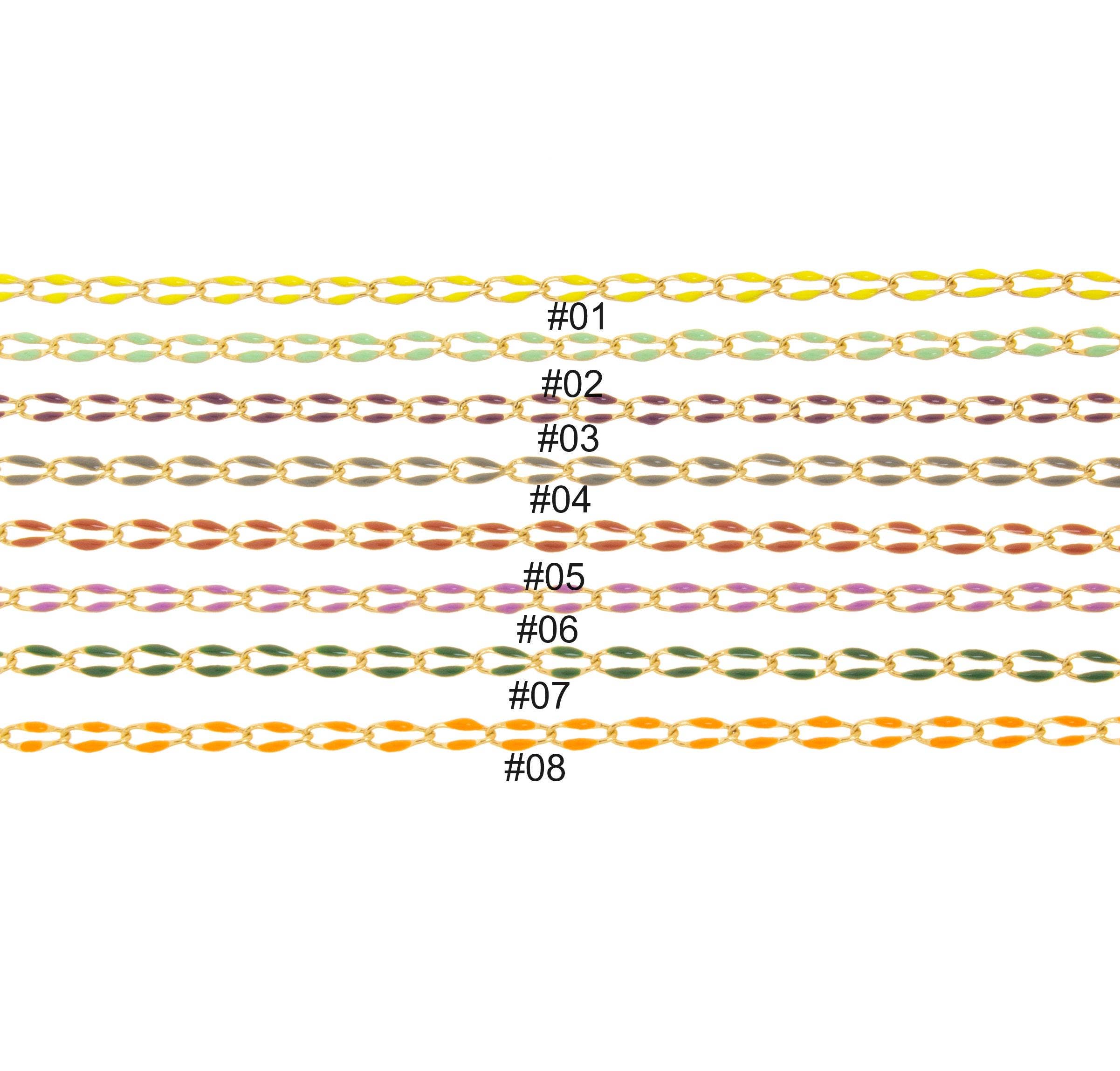 Jewel Pledge - Wholesale Craft Supplies - Gold Enamel Oval Link Chain for Jewelry Making CHG1037-016