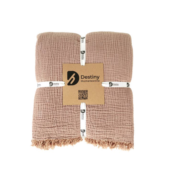 destinyhometex - Wholesale Throw Blanket - Purple color 4 layer gauze throw49