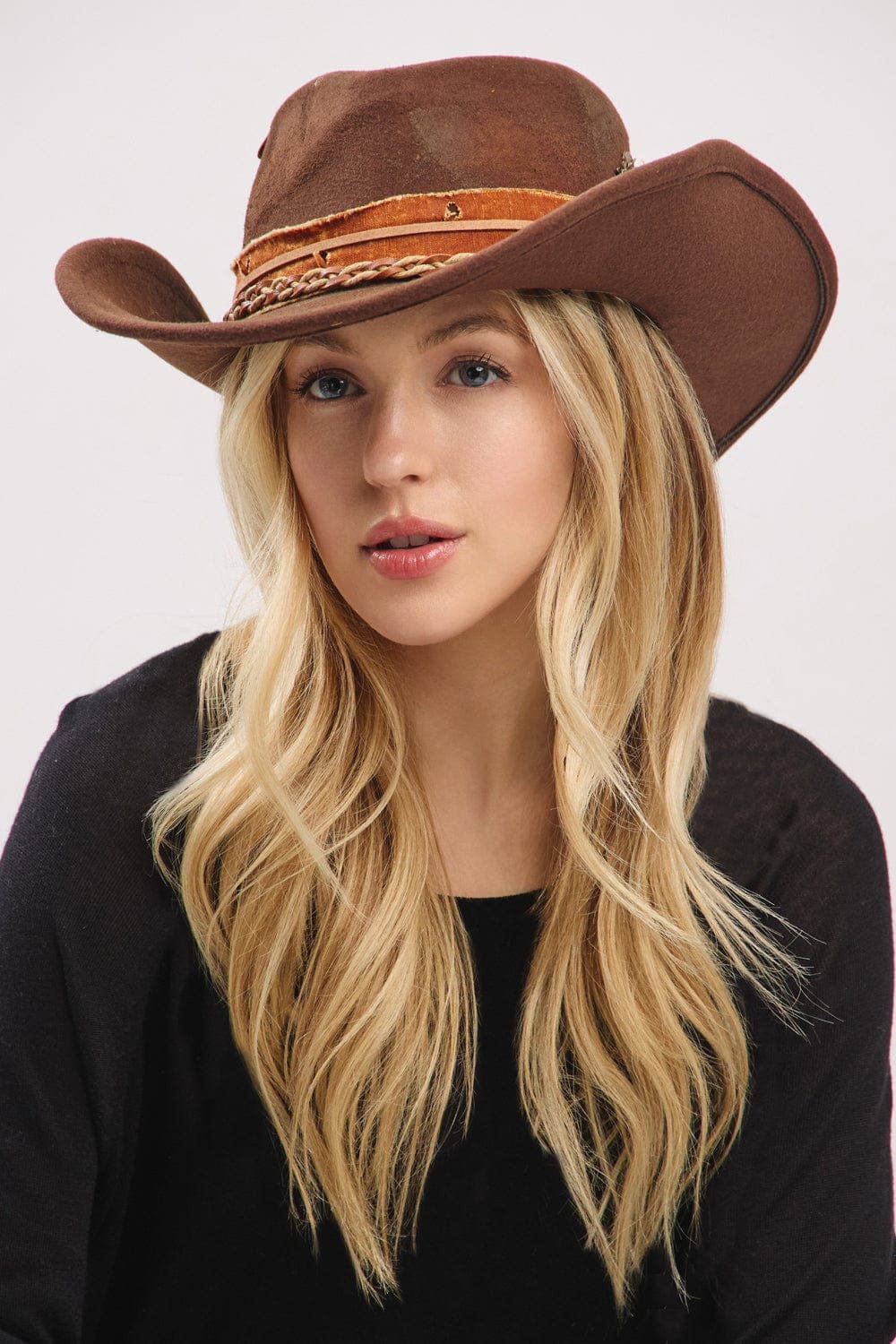 MiMi Wholesale - Wholesale Cowboy Hat - Women's - MH0242 Essie Heritage Worn Shapable Cowboy/Fedora Hat2