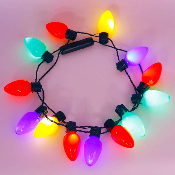 AS SHOWN Christmas Led String Light Bulb Necklace - 13 Bulbs for wholesale on Faire1