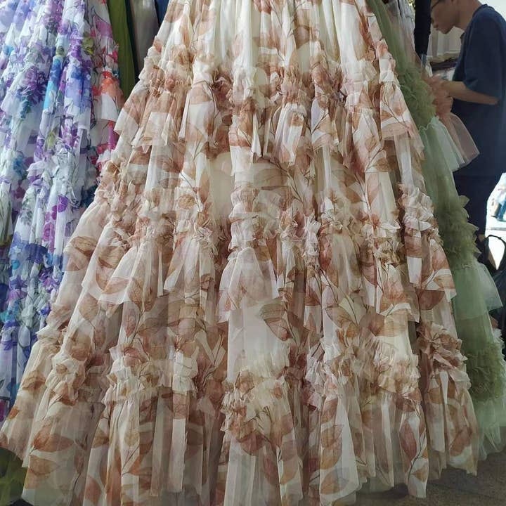 ACCITY - Wholesale Skirt - Women's - LAYERING TULLE SKIRTS WITH FLORAL PRINTS_CWBLS04002