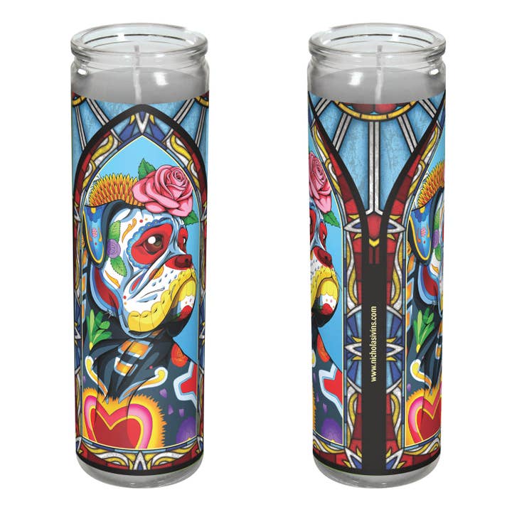 Bougie boxeur Le Jour des Morts - « Lucho » pour la vente par Nicholas Ivins Art & Illustration