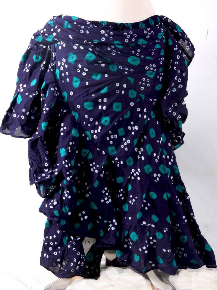 Jaipur multi dot skirt navy blue for wholesale by Senoritas Tribal Designs