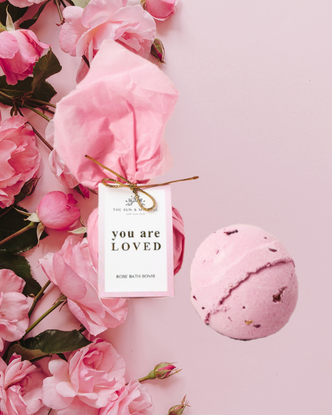 The Sun & My Soul Bath Bomb Soak Wellness Gifts - Wholesale Bath Bomb/Fizz - Love Rose Luxury Bath Bomb⎜You Are Loved Valentine's Gift2