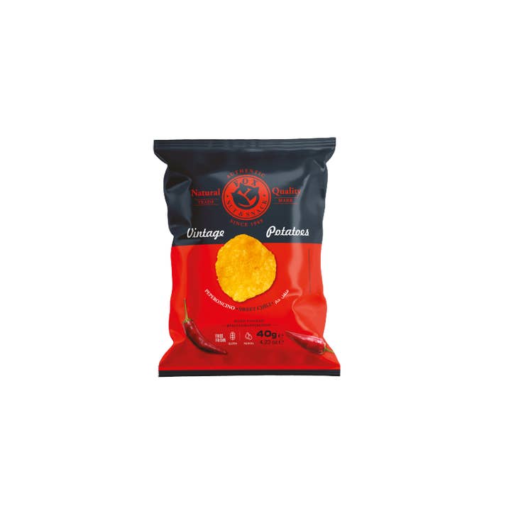 Potatoes Chips Peperoncino Dolce 20 pz x 40 gr per la vendita all'ingrosso da parte di Fox Nut&Snack