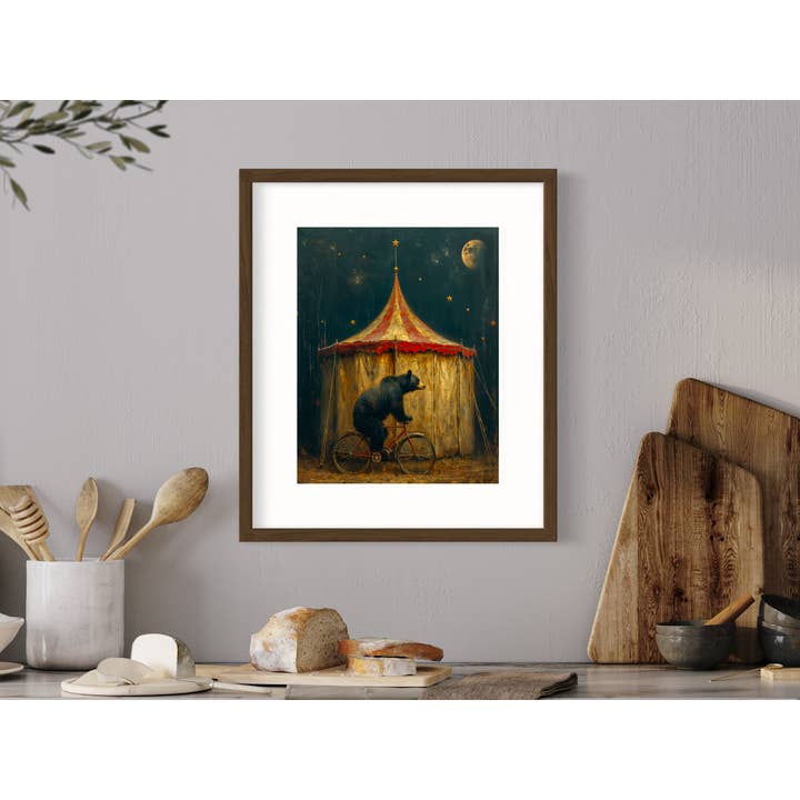 Salty Alyce - Wholesale Art Print - Circus Bear On Bicycle Wall Decor 118AS