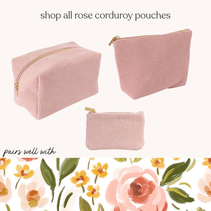 Elyse Breanne Design – wholesale Pouch – Unisex – Rose Corduroy Carry-All Pouch3