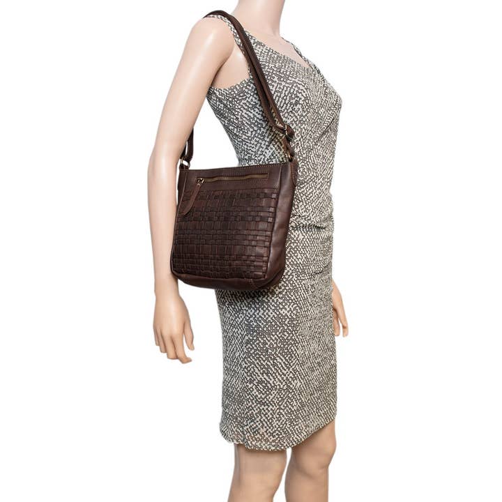 Arrigo - Wholesale Crossbody Bag - Women's - Arrigo Braided Leather Crossbody Shoulder Bag - 4 Colours15