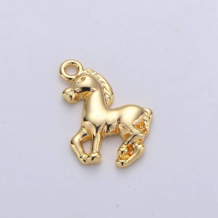 24K Gold Filled Stallion Horse Dainty Charm Beautiful Animal for Necklace or Bracelet C-892 for wholesale by Aim Eternal