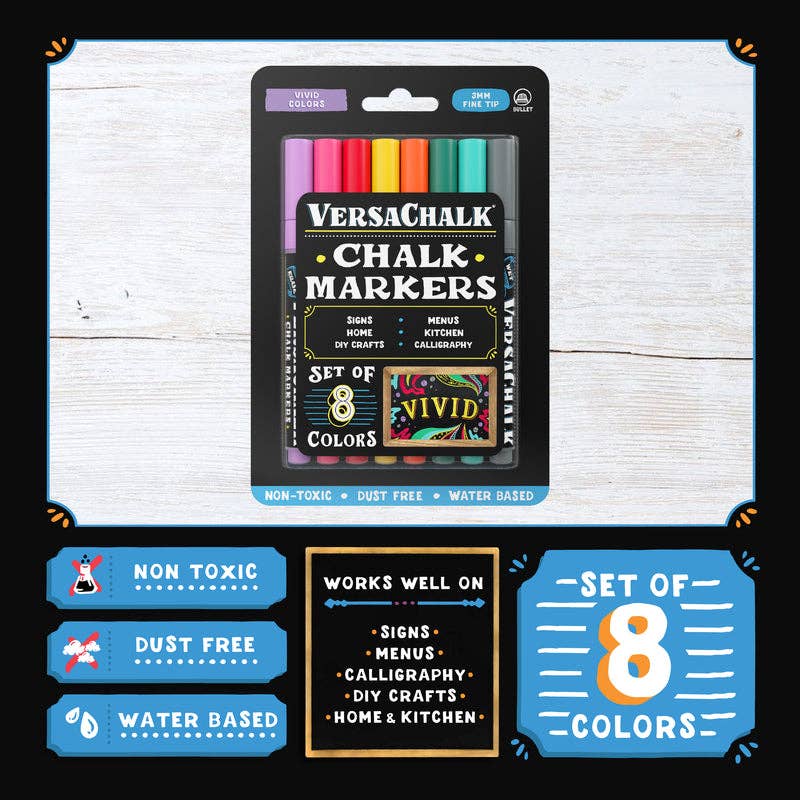 VersaChalk – Caneta hidrográfica por atacado – Marcadores de Giz Líquido Vivos VersaChalk5