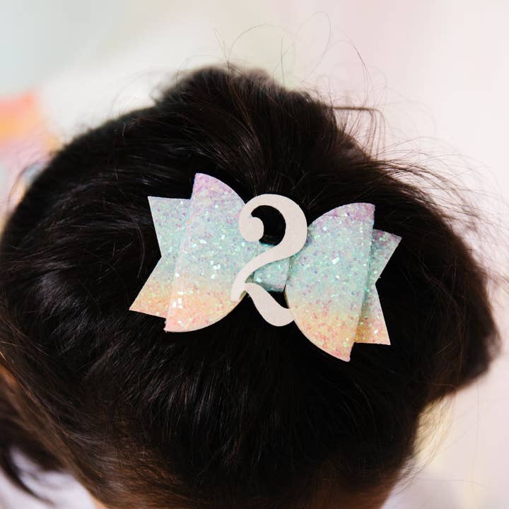 Sweet Wink - Wholesale Hair Bow - Kids - Pastel Rainbow Bow #2 Clip - Kids Birthday Hair Clip