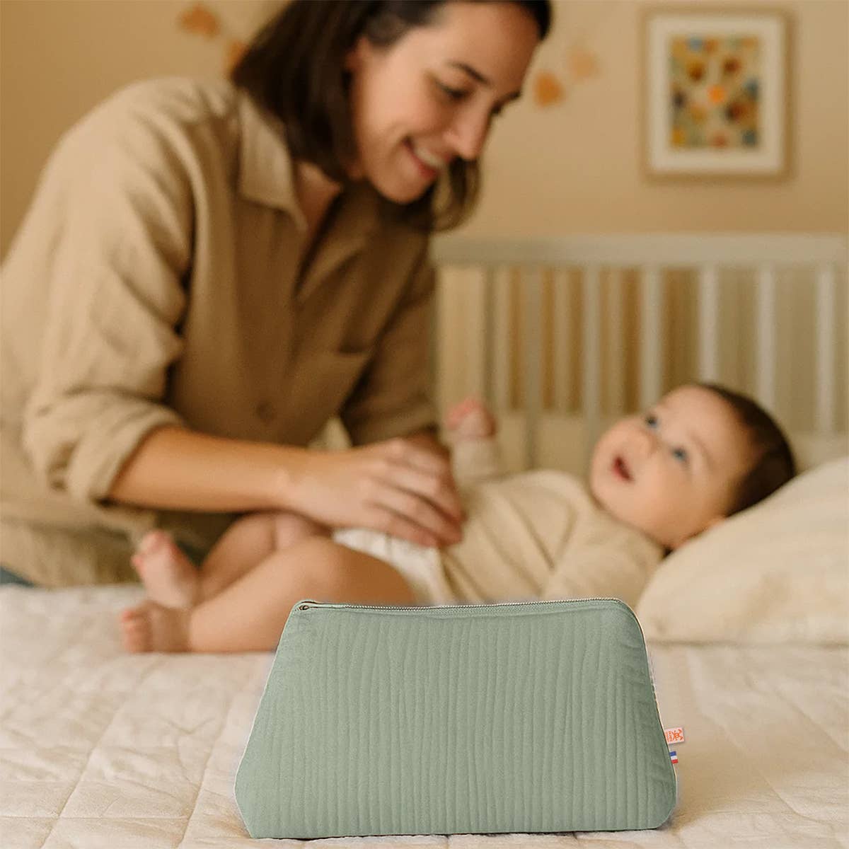 PAPATE - Vendita all'ingrosso Beauty case - Donna - Borsa da toilette in cotone biologico - Verde1