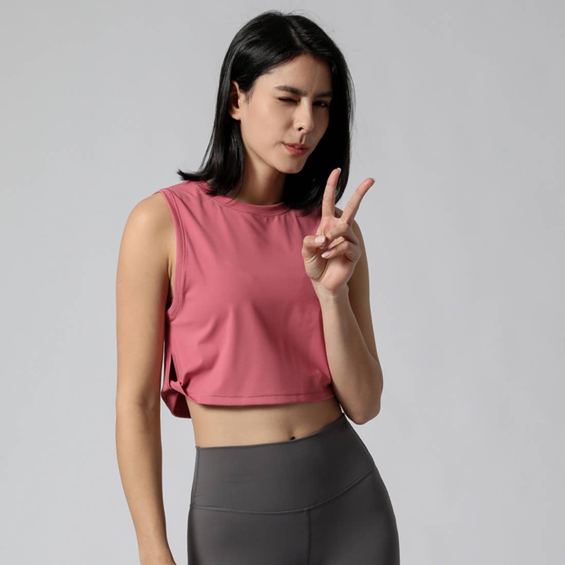 Sodalemon - Wholesale Athletic Top - Women's - Women Fitness Yogo Soft Crop Sport Tank Top5