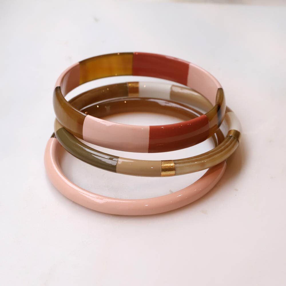 Les Cleias - Wholesale Bangle Bracelet - Set Madera of 3 horn bracelets1