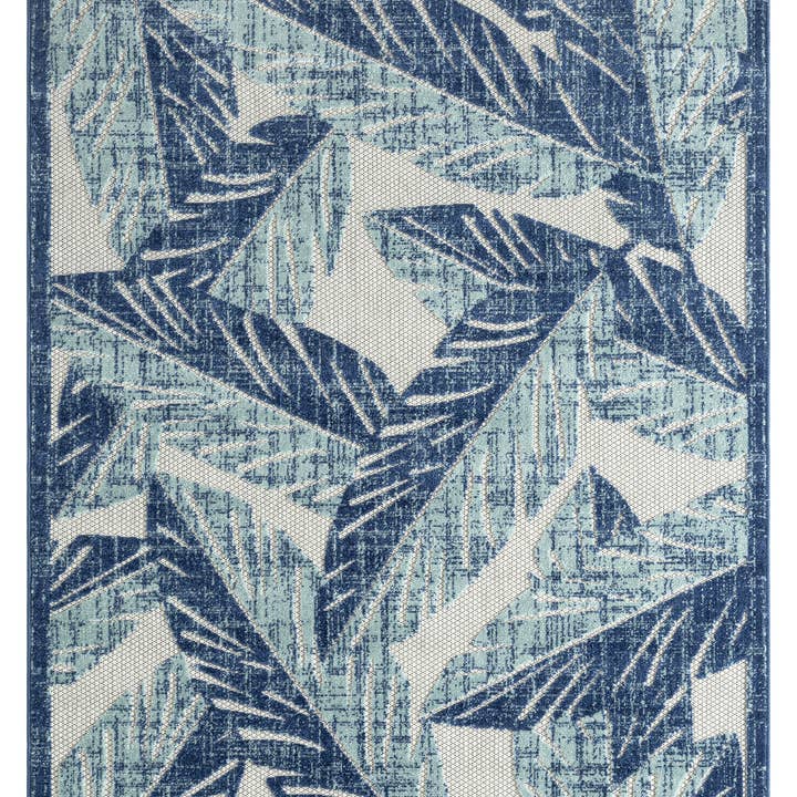 Abani Rugs - Wholesale Area Rug - Abani Hampton HAM190A Indoor/Outdoor Tropical Blue Palm Rug
