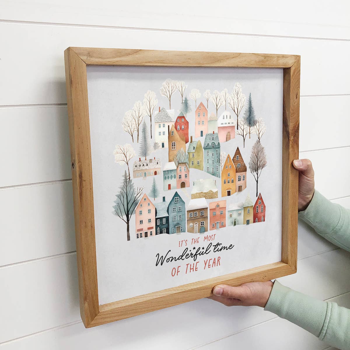 Hangout Home - Wholesale Sign - Hygge It's the Most Wonderful Time Houses - Rustic Holiday2