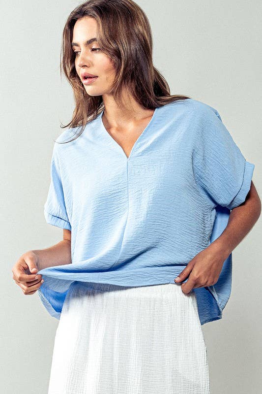 Urban Daizy - Vente T-shirt – femme - Haut à col en V Breezy Airflow-SS26