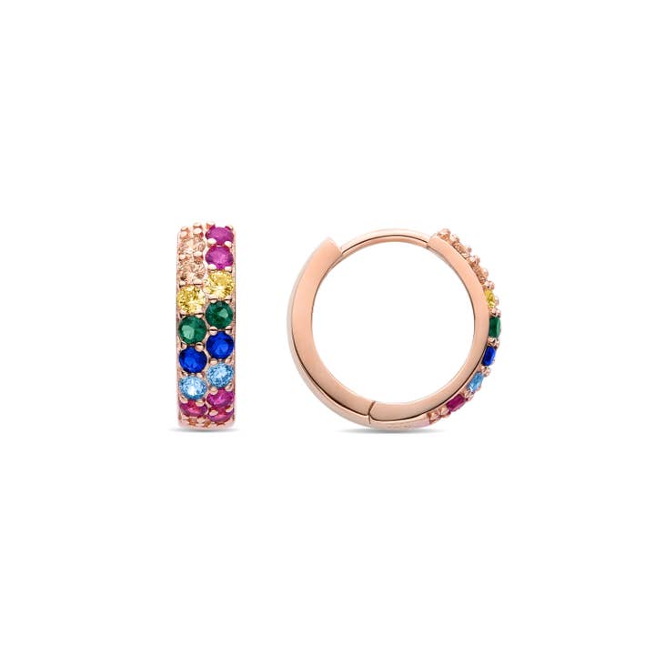 Orecchini Luxenter in argento 925 con finitura multicolore in oro rosa 18K - Imewa per la vendita all'ingrosso da parte di Luxenter