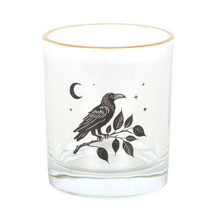 Something Different Wholesale - Venta al por mayor Vaso/copa - Vaso de Cristal Gótico con Cuervo Posado