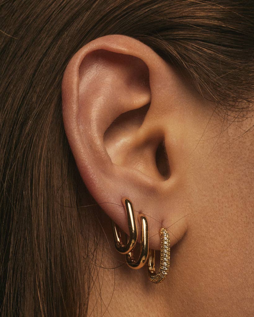 Luv AJ - Wholesale Huggie Earrings - Pave Chain Link Huggies- Gold (Ships Mid January)7