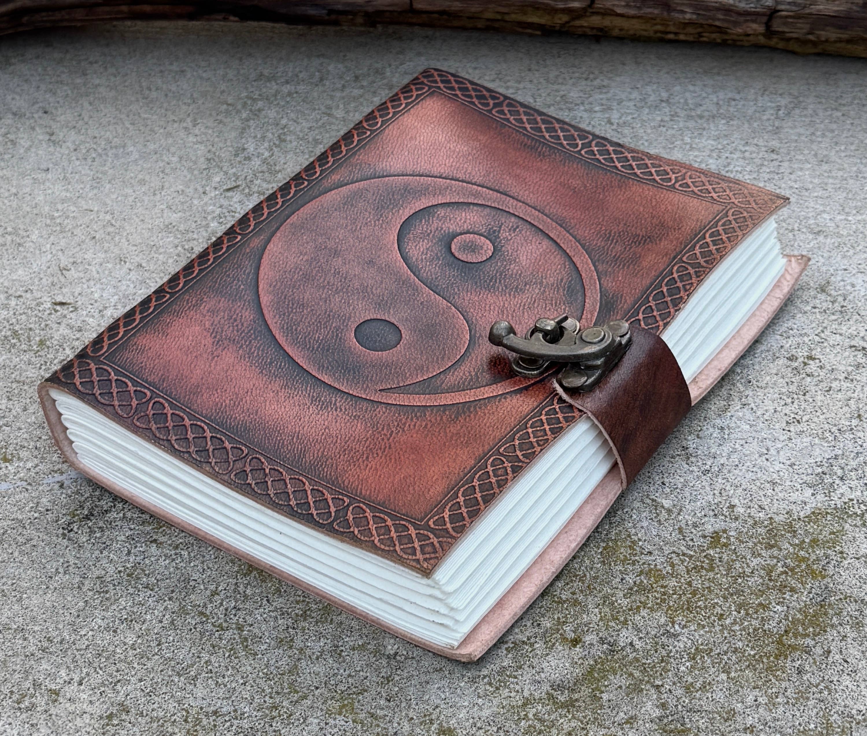 Lungta Imports - Wholesale Journal/Diary - Yin Yang Vintage Leather Journal Embossed Cover Handmade6
