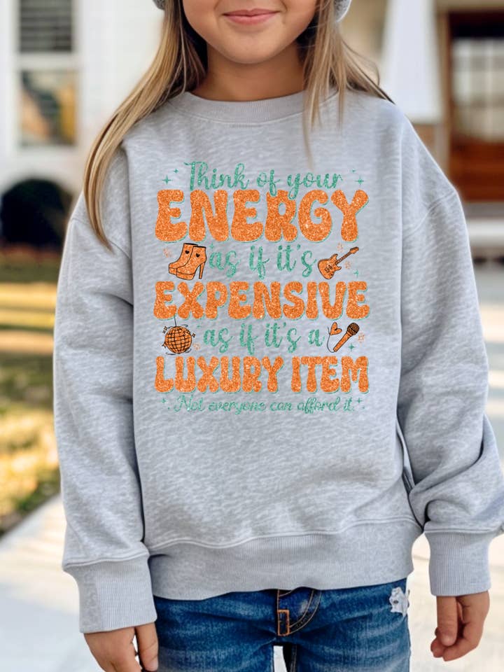 My Energy Is Expensive Taylor Swift Youth Graphic Sweatshirt for wholesale by Uncommon Label