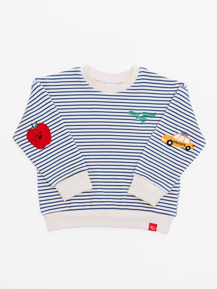 New York City Striped Patch Sweatshirt for wholesale by Alice & Wonder