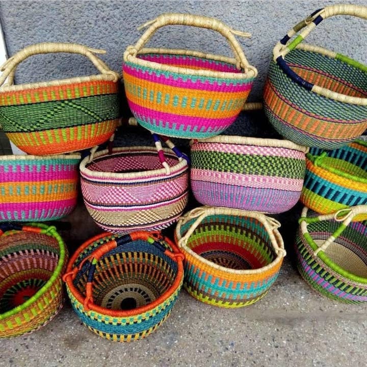 African Heritage LLC - Wholesale Basket - Assorted Large Ghana Basket -Woven Basket for Farmers Market